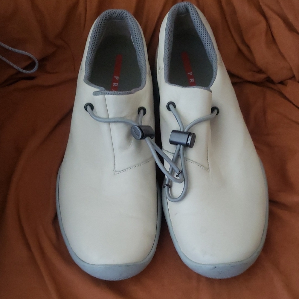 Prada Cream and Gray Men's Sneakers
